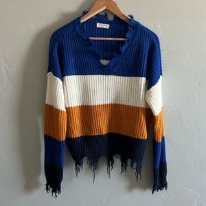 Frayed sweater